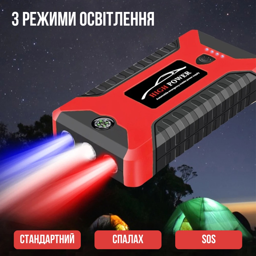 Пуско-зарядний Power Bank з компресором